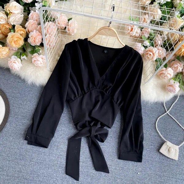 women's blouses & shirts zanzea solid blusa vadim cotton short chic elegant woman v-neck shirt pleated slim fit tie, White
women's blouses & shirts zanzea solid blusa vadim cotton short chic elegant woman v-neck shirt pleated slim fit tie, White