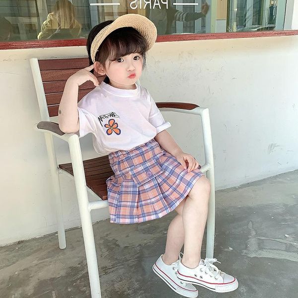 clothing sets baby & children's kids girls fashion 2-piece outfit set short sleeve flower print t-shirt+plaid skirt, White
clothing sets baby & children's kids girls fashion 2-piece outfit set short sleeve flower print t-shirt+plaid skirt, White