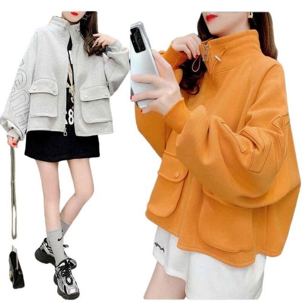 women's hoodies & sweatshirts high street stand-up collar cardigan multi-pocket hooded design outwear female loose jackets, Black
women's hoodies & sweatshirts high street stand-up collar cardigan multi-pocket hooded design outwear female loose jackets, Black