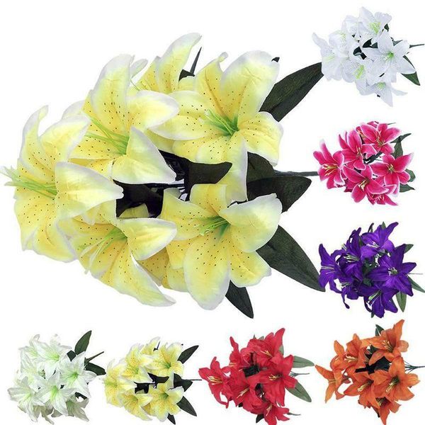 decorative flowers & wreaths 10 heads silk flower artificial lily bouquet wedding home party decoration european multicolor fake bridal
decorative flowers & wreaths 10 heads silk flower artificial lily bouquet wedding home party decoration european multicolor fake bridal