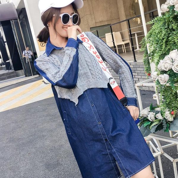 maternity dress for po s clothes korean fashion denim stitched dresses, White
maternity dress for po s clothes korean fashion denim stitched dresses, White