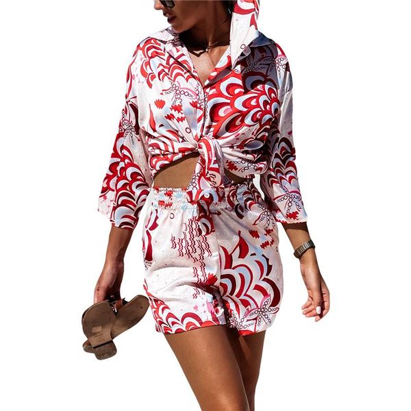 women's tracksuits hirigin 2021 2 pcs women summer printed outfits, adults button down long sleeve lapel shirt + shorts with pocket, Gray
women's tracksuits hirigin 2021 2 pcs women summer printed outfits, adults button down long sleeve lapel shirt + shorts with pocket, Gray