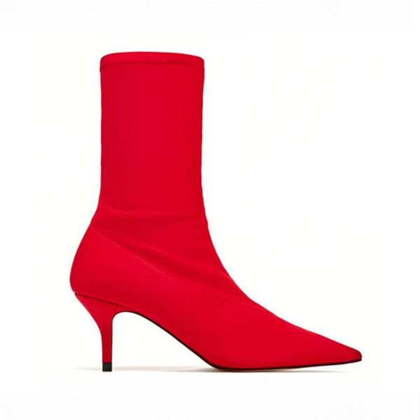boots spring pointed toe stretch women mid-tube stiletto high heels ankle fashion party shoes botines mujer, Black
boots spring pointed toe stretch women mid-tube stiletto high heels ankle fashion party shoes botines mujer, Black