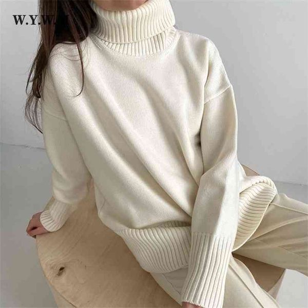 wywm winter turtleneck solid sweater women korean basic thick warm knitted pullover autumn soft loose streetwear female 210922, White;black
wywm winter turtleneck solid sweater women korean basic thick warm knitted pullover autumn soft loose streetwear female 210922, White;black
