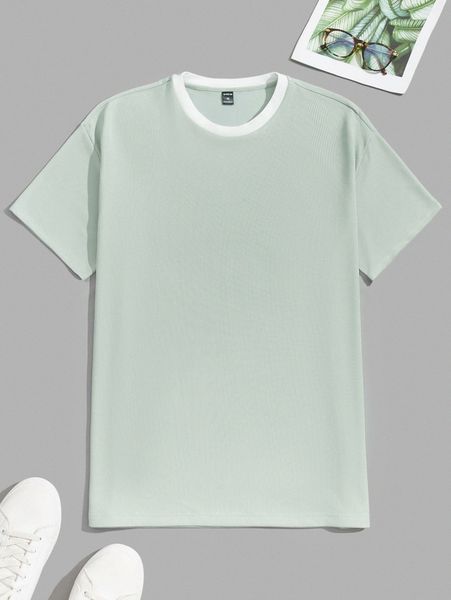 men contrast trim crew neck tee g0ux#, White;black
men contrast trim crew neck tee g0ux#, White;black