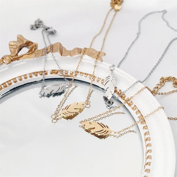 earrings & necklace elegant leaf feather stainless steel for women man choker pendant chain necklaces jewelry korean fashion, Silver
earrings & necklace elegant leaf feather stainless steel for women man choker pendant chain necklaces jewelry korean fashion, Silver