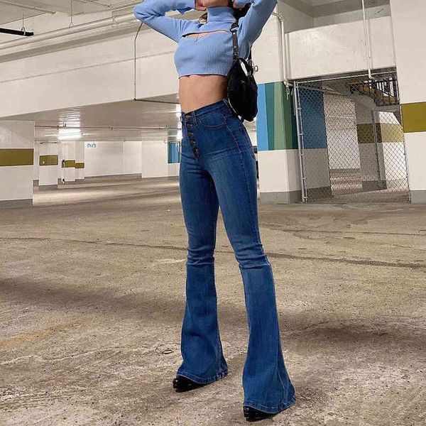 single button y2k women's fashion flare jeans for girls vintage denim pants high waist trouser harajuku capris streetwear 210415, Blue
single button y2k women's fashion flare jeans for girls vintage denim pants high waist trouser harajuku capris streetwear 210415, Blue