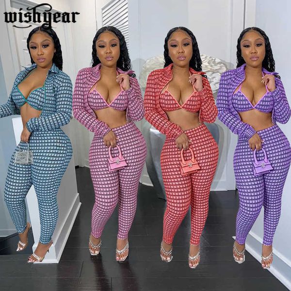 plaid 3 piece set causal plaid printed bra + zipper up long sleeve jacket +pencil pant suit outfit streetwear tracksuit p0810, Gray
plaid 3 piece set causal plaid printed bra + zipper up long sleeve jacket +pencil pant suit outfit streetwear tracksuit p0810, Gray