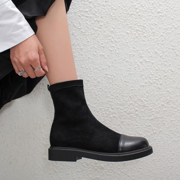 boots short women's autumn and winter elastic all-match tube flat-bottom round toe socks shoes, Black
boots short women's autumn and winter elastic all-match tube flat-bottom round toe socks shoes, Black