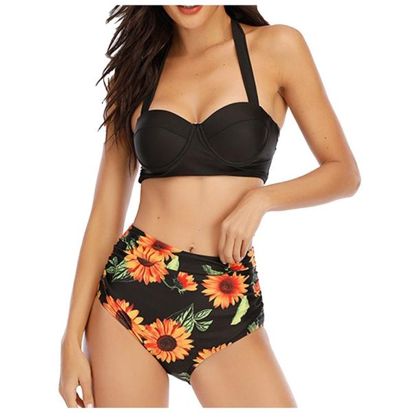 women's swimwear swimsuit fashion summer print beautiful bikini large split ladies beach wind high waist, White;black
women's swimwear swimsuit fashion summer print beautiful bikini large split ladies beach wind high waist, White;black
