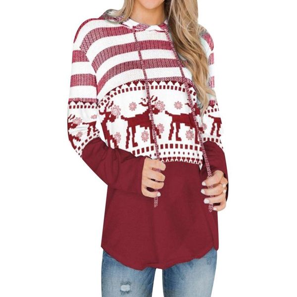 women's hoodies & sweatshirts 2021 christmas hooded for women striped reindeer print hoodie long sleeve pullover, Black 
women's hoodies & sweatshirts 2021 christmas hooded for women striped reindeer print hoodie long sleeve pullover, Black