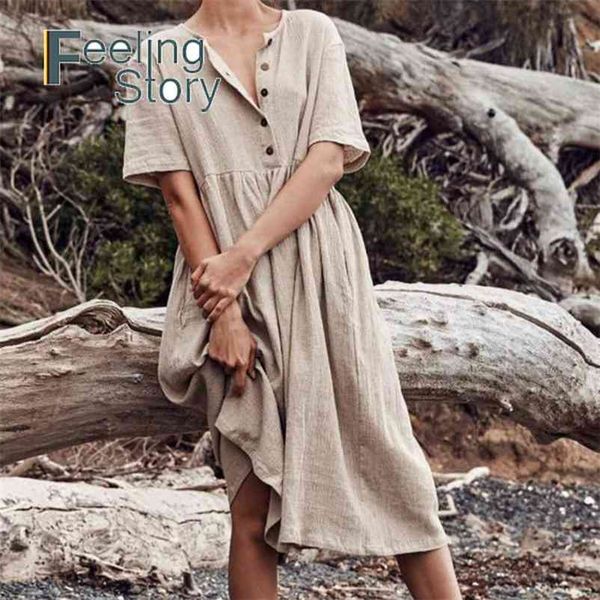 boho cotton linen dress women women's solid short sleeve button dress loose knee length dress summer sun dresses vestido 210331, Black;gray
boho cotton linen dress women women's solid short sleeve button dress loose knee length dress summer sun dresses vestido 210331, Black;gray