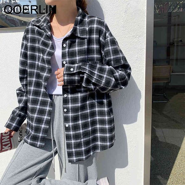 qoerlin plaid retro long-sleeved shirt new blouse elegant korean loose casual oversized shirts jacket women checked outwear 210416, White
qoerlin plaid retro long-sleeved shirt new blouse elegant korean loose casual oversized shirts jacket women checked outwear 210416, White