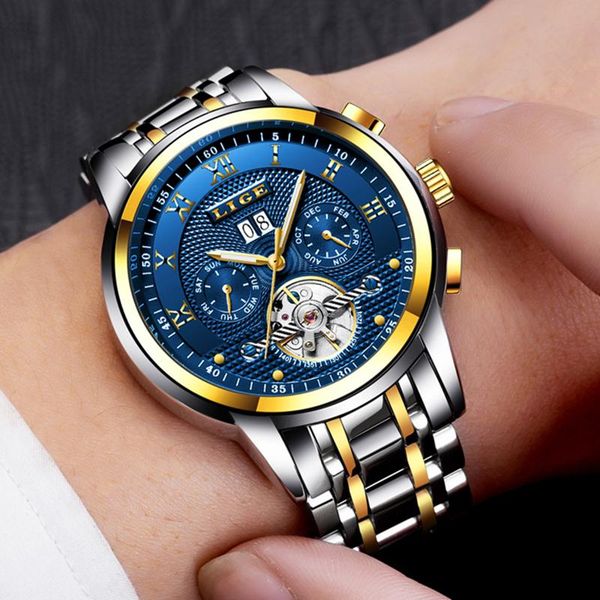 wristwatches relogio masculino lige mens watches automatic mechanical watch men full steel business waterproof sport, Slivery;brown
wristwatches relogio masculino lige mens watches automatic mechanical watch men full steel business waterproof sport, Slivery;brown