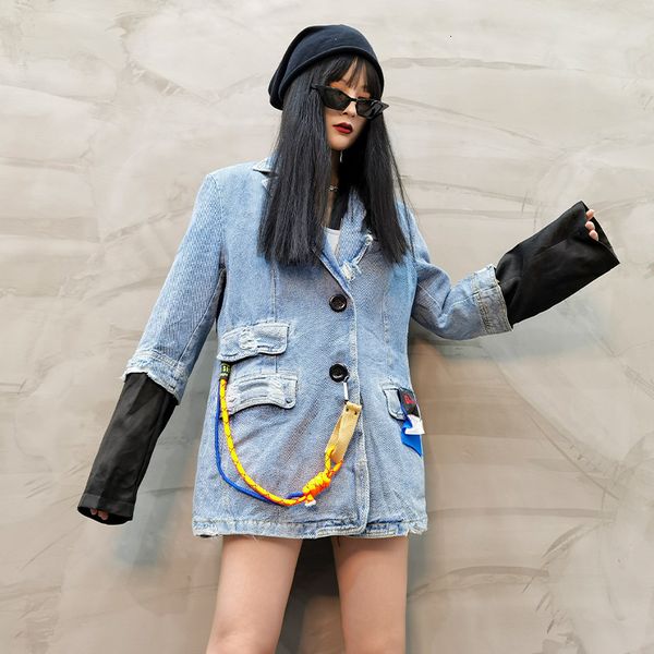 quality denim small female autumn jacket korean style temperament unique contrast top, White;black
quality denim small female autumn jacket korean style temperament unique contrast top, White;black