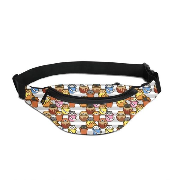 waist bags veevanv 2021 women fashion fanny packs belt bag purse phone key pouch 3d cats animal casual light weight bum hip