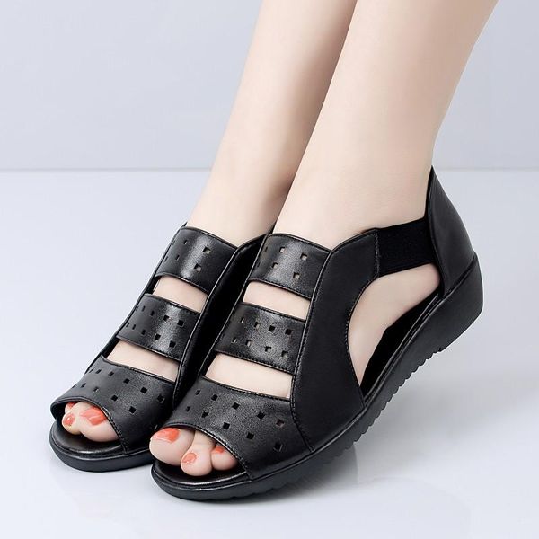 sandals 2021 summer women ankle handmade leather hollow out wedge women's shoes soft bottom female shoe, Black
sandals 2021 summer women ankle handmade leather hollow out wedge women's shoes soft bottom female shoe, Black