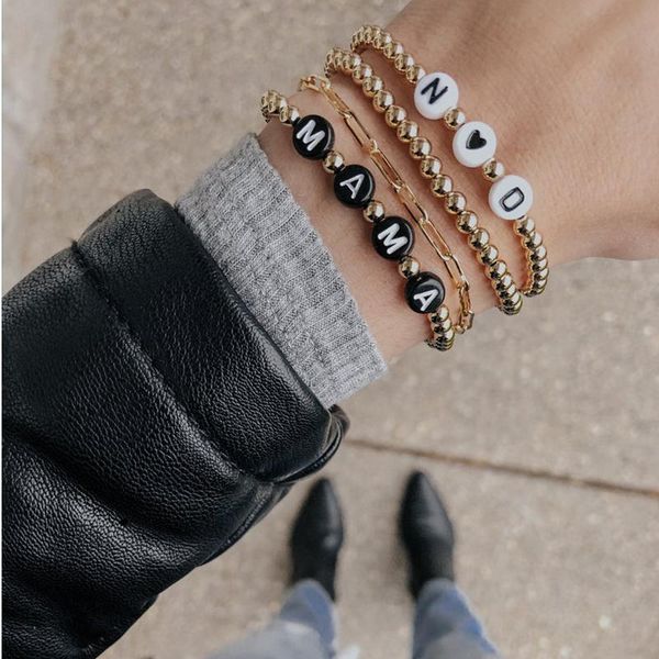 beaded, strands custom gold name bracelets couple for women letter bracelet 4mm beads stainless steel charm men, Black
beaded, strands custom gold name bracelets couple for women letter bracelet 4mm beads stainless steel charm men, Black