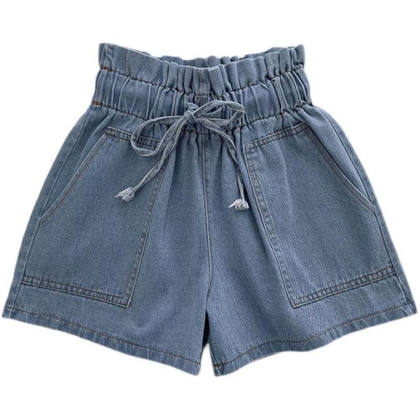 women's jeans summer style korean students loose all-match high-waist lace-up big pocket denim wide-leg shorts women, Blue
women's jeans summer style korean students loose all-match high-waist lace-up big pocket denim wide-leg shorts women, Blue