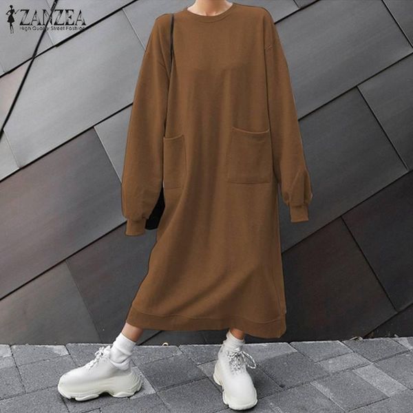 casual dresses 2021 zanzea women's autumn sweatshirts elegant solid hoodies dress long sleeve mid-calf vestidos pullovers plus size rob, Black;gray
casual dresses 2021 zanzea women's autumn sweatshirts elegant solid hoodies dress long sleeve mid-calf vestidos pullovers plus size rob, Black;gray