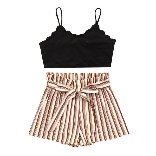 kids girls children clothing casual outfits black sleeveless camisole tank crop + stripe shorts 2pcs summer sets, White
kids girls children clothing casual outfits black sleeveless camisole tank crop + stripe shorts 2pcs summer sets, White