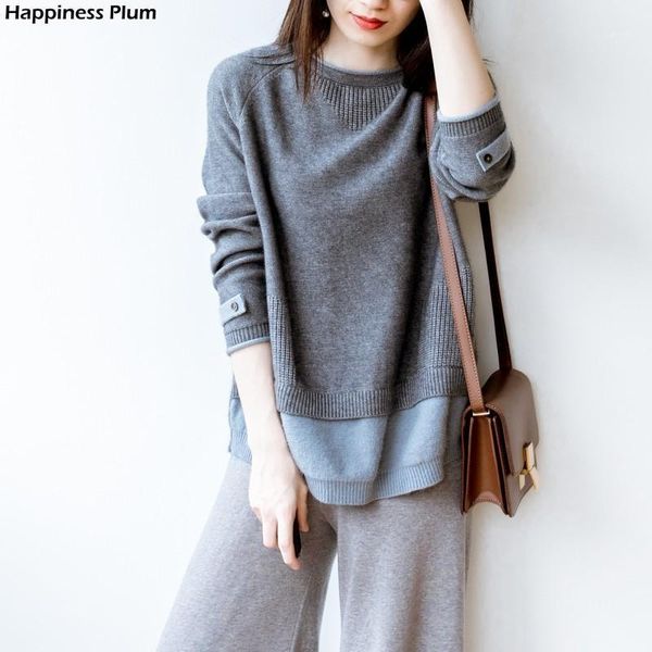 autumn and winter sweater women's o-neck pullover loose casual color matching cashmere large size sweaters, White;black
autumn and winter sweater women's o-neck pullover loose casual color matching cashmere large size sweaters, White;black