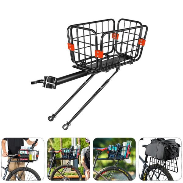 car & truck racks 1 pc sturdy aluminum alloy bike rear seat basket storage for items organizing (black)
car & truck racks 1 pc sturdy aluminum alloy bike rear seat basket storage for items organizing (black)