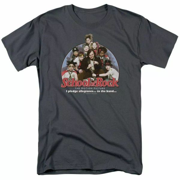 school of rock i pledge allegiance t shirt mens licensed movie tee charcoal, White;black
school of rock i pledge allegiance t shirt mens licensed movie tee charcoal, White;black