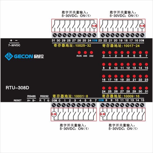 32-channel di digital switch input button and other status information collection upload the host computer through rs485 fingerprint access
32-channel di digital switch input button and other status information collection upload the host computer through rs485 fingerprint access