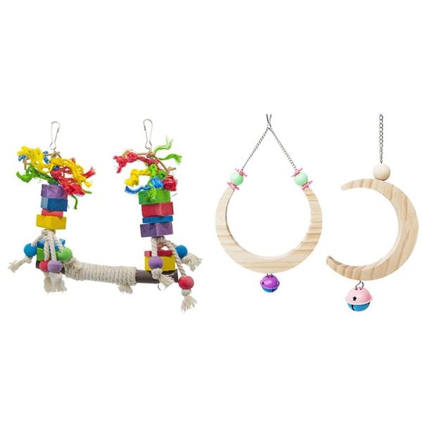 other bird supplies perch leather colorful wood building block cotton rope big conure swing with 2pcs natural toys
other bird supplies perch leather colorful wood building block cotton rope big conure swing with 2pcs natural toys