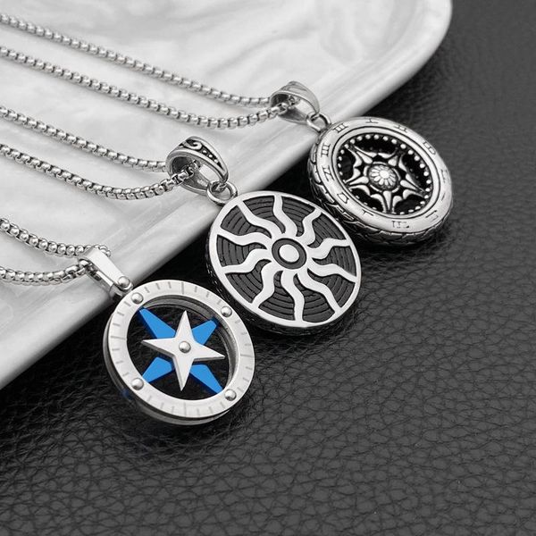 pendant necklaces fashion round flame stainless steel sun star necklace retro punk men jewelry gift wholesale accessries, Silver
pendant necklaces fashion round flame stainless steel sun star necklace retro punk men jewelry gift wholesale accessries, Silver