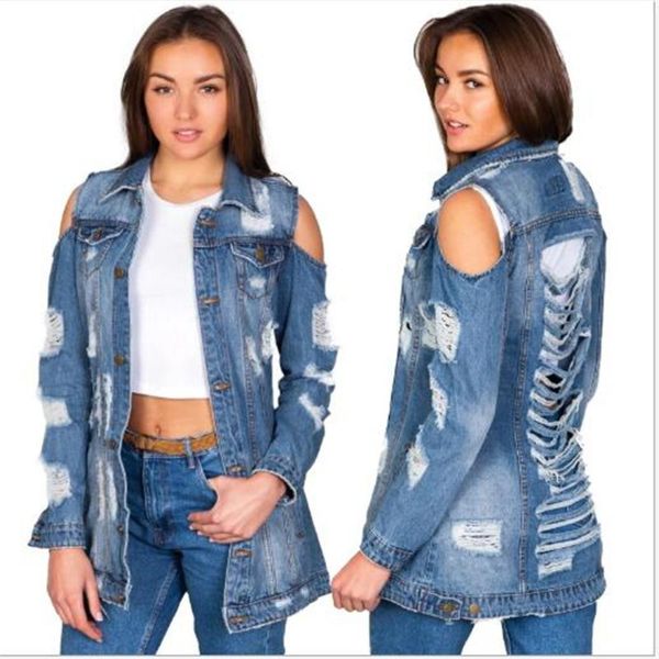 women's jackets 2021 europe and the united states ripped denim jacket fashion outerwear coat, Black;brown
women's jackets 2021 europe and the united states ripped denim jacket fashion outerwear coat, Black;brown