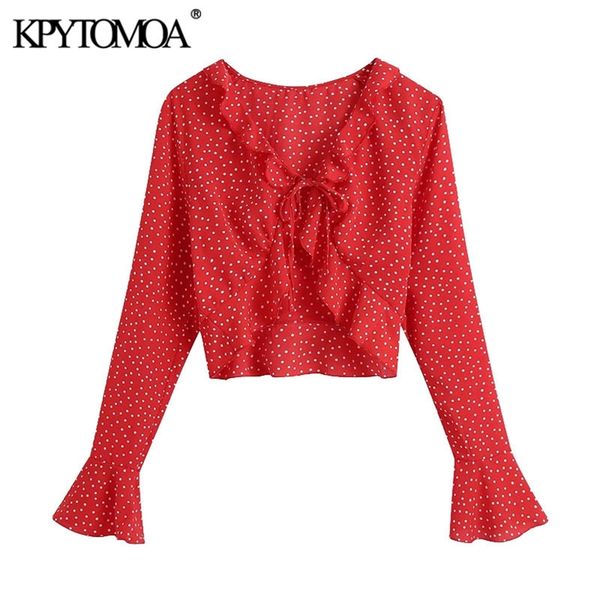 women fashion with bow tie polka dot cropped blouses vintage long sleeve ruffled female shirts blusas chic 210421, White
women fashion with bow tie polka dot cropped blouses vintage long sleeve ruffled female shirts blusas chic 210421, White