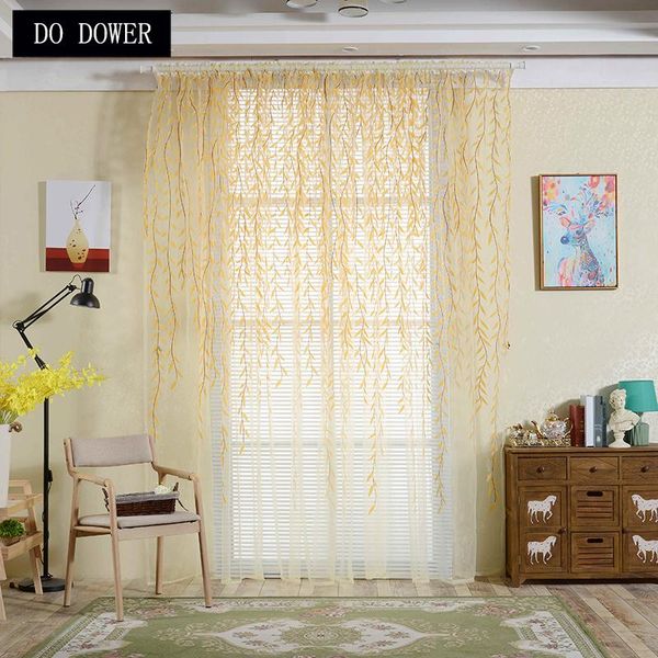 curtain & drapes 1pcs 1x2m pastoral curtains tulle transparent willow pattern sheer decor for bedroom living room kitchen yellow color
curtain & drapes 1pcs 1x2m pastoral curtains tulle transparent willow pattern sheer decor for bedroom living room kitchen yellow color