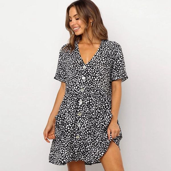 summer button leopard short sleeve print v-neck casual high street dress wl177, Black;gray
summer button leopard short sleeve print v-neck casual high street dress wl177, Black;gray