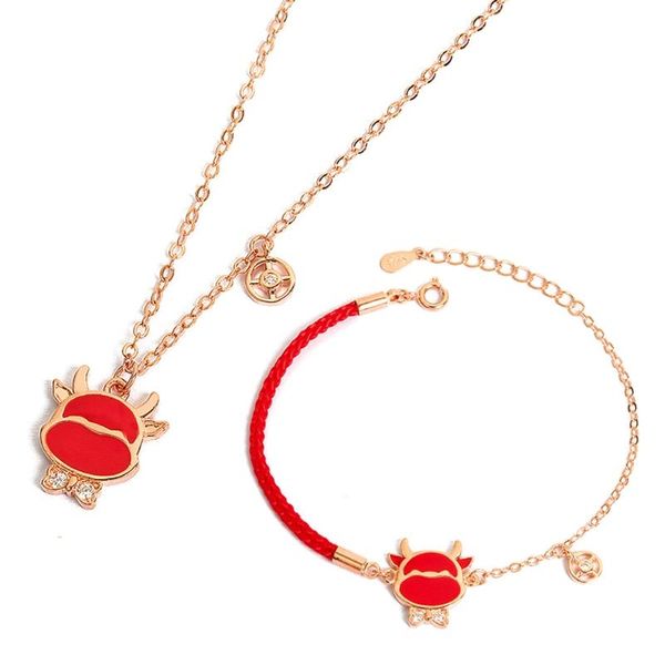 earrings & necklace 2021 color change mood chinese ox year lucky cow blessing bracelets temperature sensing pendant jewelry, Silver
earrings & necklace 2021 color change mood chinese ox year lucky cow blessing bracelets temperature sensing pendant jewelry, Silver