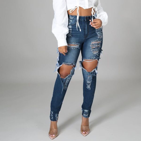 women's jeans ripped pants women slim plus size hole gradient long denim regular trousers, Blue
women's jeans ripped pants women slim plus size hole gradient long denim regular trousers, Blue