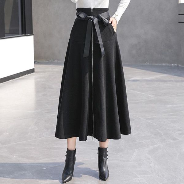 womens high waist a-line-skirt elegant vintage autumn winter fashion ladies office woolen sashes casual skirts, Black
womens high waist a-line-skirt elegant vintage autumn winter fashion ladies office woolen sashes casual skirts, Black