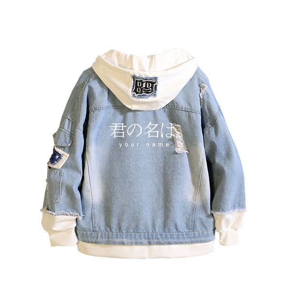 anime movie your name cosplay tachibana taki miyamizu mitsuha couple denim jacket men women halloween coat costumes women's jackets, Black;brown
anime movie your name cosplay tachibana taki miyamizu mitsuha couple denim jacket men women halloween coat costumes women's jackets, Black;brown