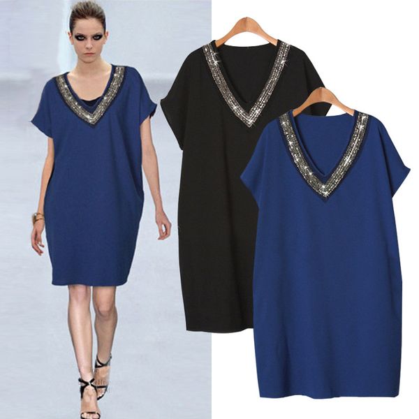 dresses summer large women's sequins nail bead v-neck skirt fat mm bat sleeve loose dress 200kg, Black;gray
dresses summer large women's sequins nail bead v-neck skirt fat mm bat sleeve loose dress 200kg, Black;gray