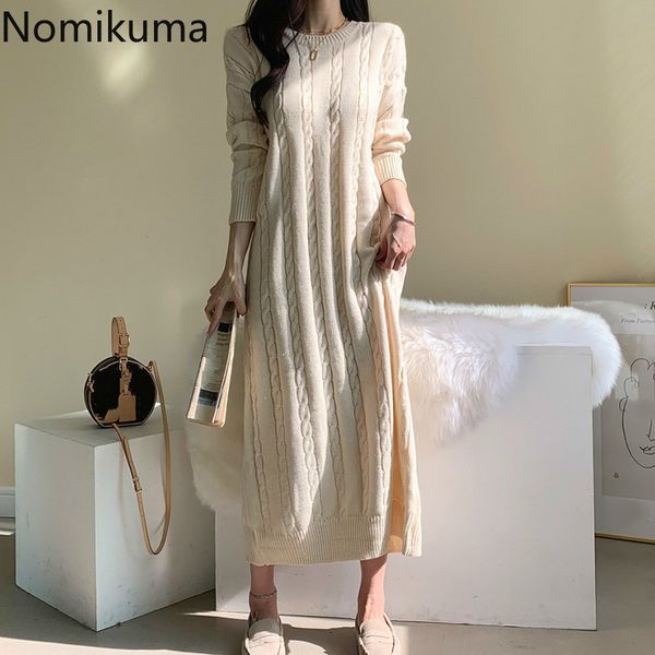 nomikuma autumn winter elegant korean twisted sweater dress long sleeve o-neck women knitted dresses new vestidos 6c636 210427, Black;gray
nomikuma autumn winter elegant korean twisted sweater dress long sleeve o-neck women knitted dresses new vestidos 6c636 210427, Black;gray