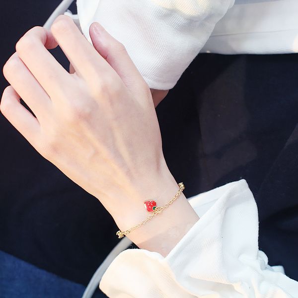 version simple girl strawberry bracelet fashion sweet love zircon little fresh student bracelet girlfriends gift, Silver
version simple girl strawberry bracelet fashion sweet love zircon little fresh student bracelet girlfriends gift, Silver