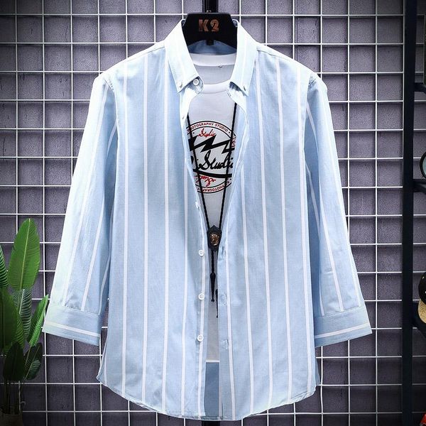 cotton half sleeve mens shirts spring summer striped slim fit stand collar shirt male clothes drop men's casual, White;black
cotton half sleeve mens shirts spring summer striped slim fit stand collar shirt male clothes drop men's casual, White;black