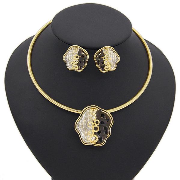 earrings & necklace yulaili brazilian gold flower design collection trendy jewelry set pendant with choker 2 pieces sets, Silver
earrings & necklace yulaili brazilian gold flower design collection trendy jewelry set pendant with choker 2 pieces sets, Silver