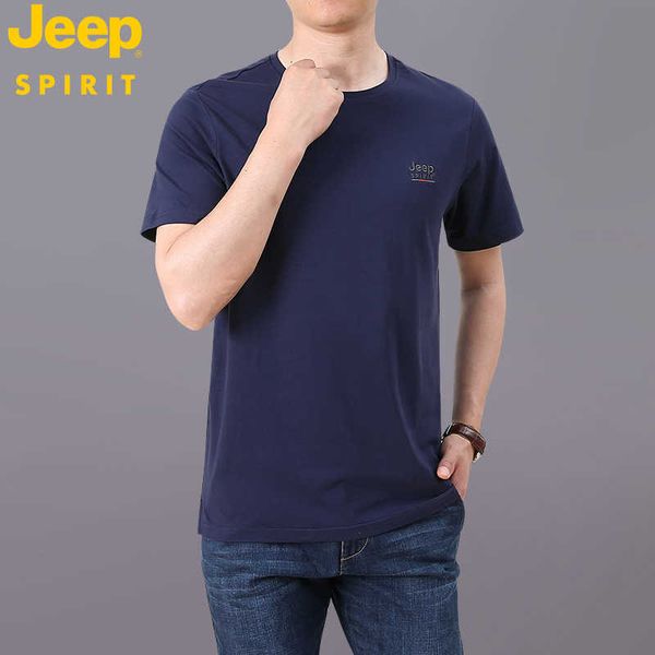 Jeep summer round neck men's short sleeve T-shirt cotton loose large casual half sleeve body top, White
Jeep summer round neck men's short sleeve T-shirt cotton loose large casual half sleeve body top, White