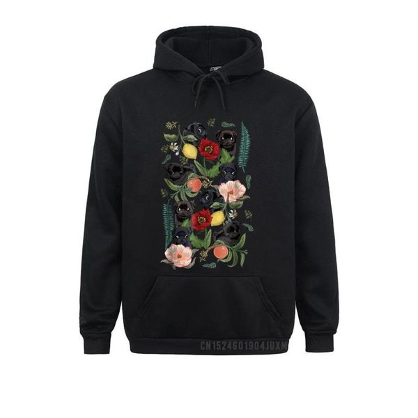 men's hoodies & sweatshirts botanical and black pug t- by huebucket men geek long sleeve designer sportswears for male fall