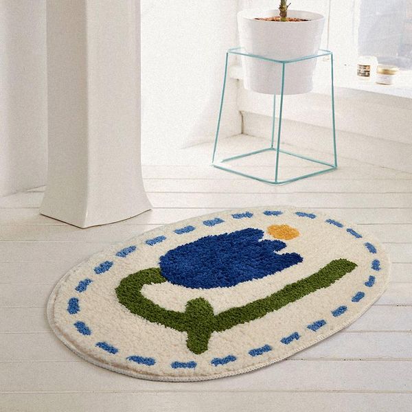 bathroom mat simple modern fresh blue tulip oval soft carpet absorbent slip-resistant pad kitchen door floor carpets
bathroom mat simple modern fresh blue tulip oval soft carpet absorbent slip-resistant pad kitchen door floor carpets