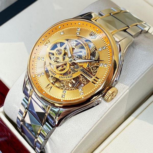wristwatches brand men gold watch skeleton automatic mechanical waterproof fashion business luxury wristwatch for man reloj hombre, Slivery;brown
wristwatches brand men gold watch skeleton automatic mechanical waterproof fashion business luxury wristwatch for man reloj hombre, Slivery;brown