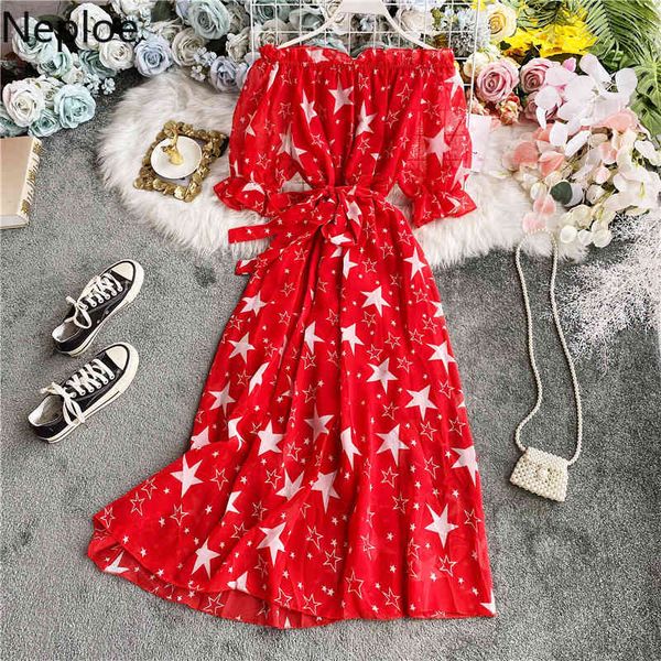 neploe print chiffon dress women slash neck puff sleeve vacation dresses summer elegant lace up slim waist vestidos 210423, Black;gray
neploe print chiffon dress women slash neck puff sleeve vacation dresses summer elegant lace up slim waist vestidos 210423, Black;gray