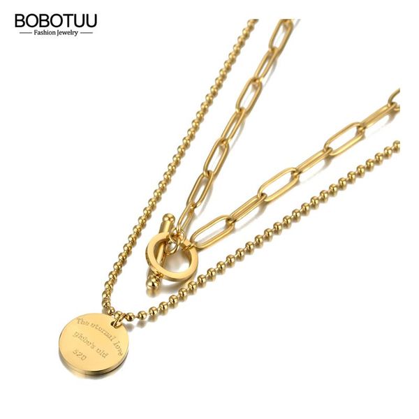 chains bobotuu trendy bohemia stainless steel double-layer chain choker necklaces jewelry beach pendant necklace for women bn20214, Silver
chains bobotuu trendy bohemia stainless steel double-layer chain choker necklaces jewelry beach pendant necklace for women bn20214, Silver
